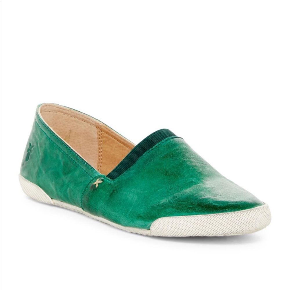 *Rare* Lush Green FRYE Melanie Leather Slip On 9M